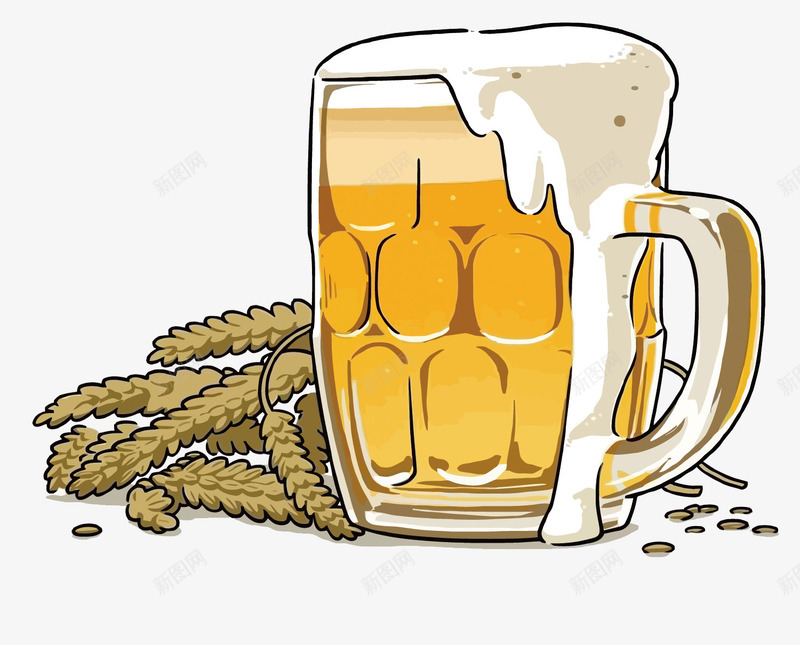 小麦酿造的啤酒矢量图eps免抠素材_新图网 https://ixintu.com 卡通 啤酒 啤酒PNG矢量图 啤酒免扣PNG图 手绘 酿造矢量 矢量图