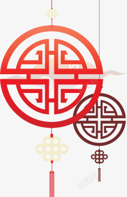 新年红色中国结挂饰素材