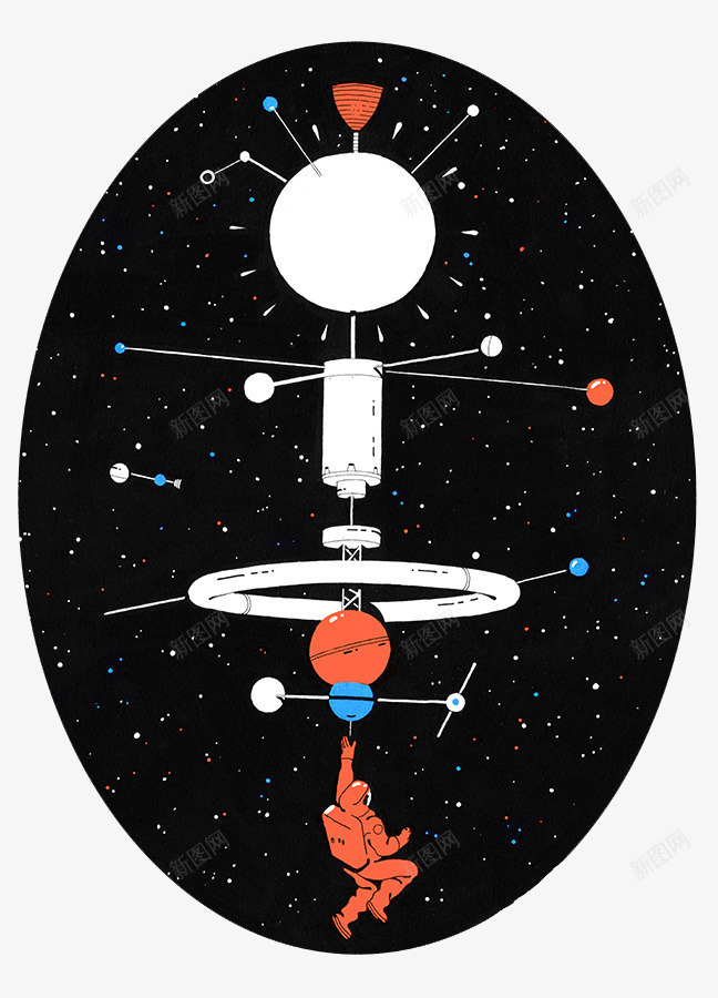 卡通宇宙星座png免抠素材_新图网 https://ixintu.com 太空 宇宙 星座 星球