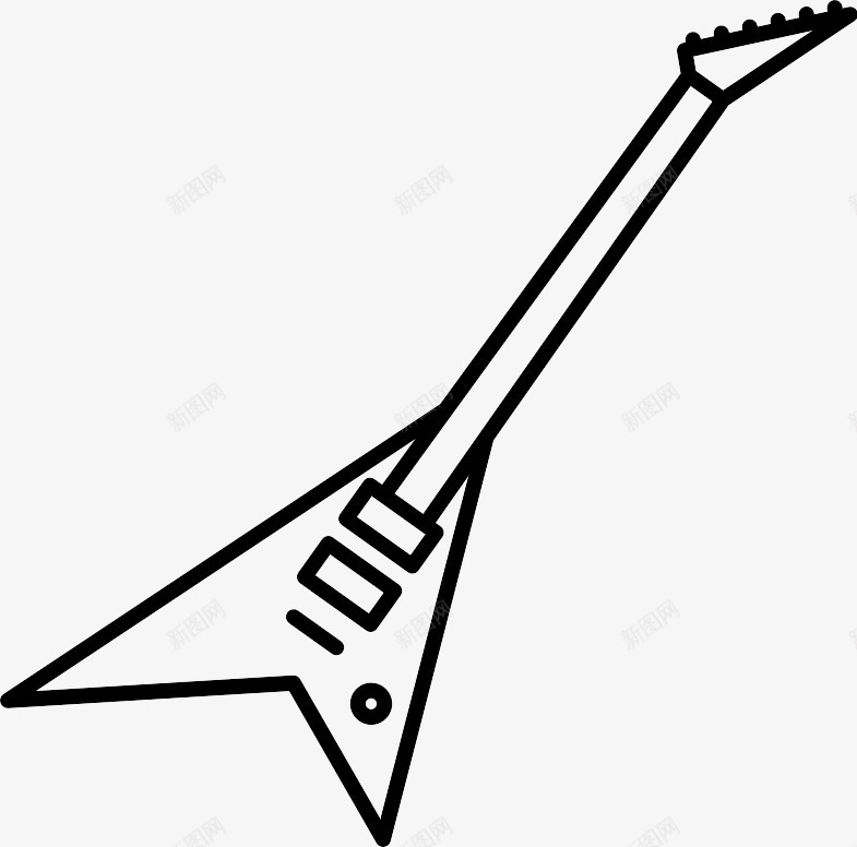 黑白线框电吉他icon图标png_新图网 https://ixintu.com ba 乐器 乐团 乐队 可爱 手绘 电吉他 线框 经典 黑白