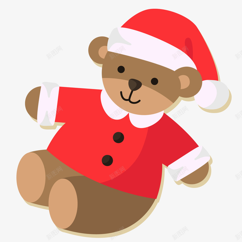 可爱圣诞节的泰迪熊矢量图ai免抠素材_新图网 https://ixintu.com 公仔 卡通 可爱 帽子 标签 泰迪熊 贴纸 矢量图