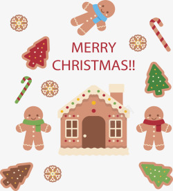 圣诞节可爱饼干花纹矢量图素材