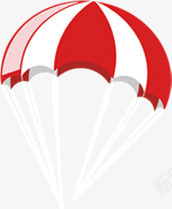 红色条纹降落伞png免抠素材_新图网 https://ixintu.com 条纹 红色 降落伞