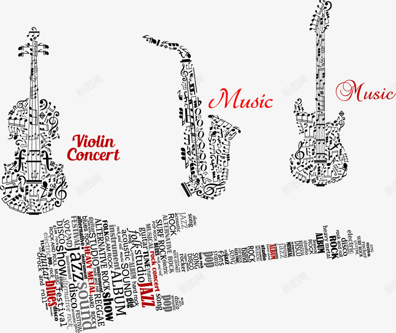 符号吉他矢量图eps免抠素材_新图网 https://ixintu.com 乐器 吉他 符号 音乐 音符 矢量图
