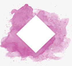 紫色水彩菱形标题框矢量图素材