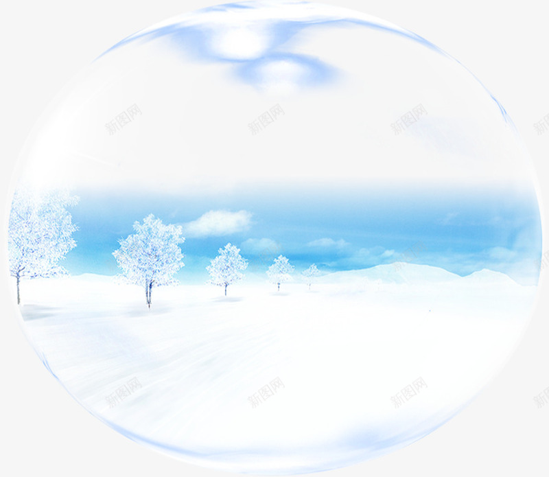 冬季蓝色雪景泡泡png免抠素材_新图网 https://ixintu.com 冬季 泡泡 蓝色 雪景