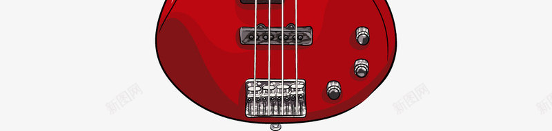手绘红色电子吉他乐器png免抠素材_新图网 https://ixintu.com 创意 卡通手绘 棕色 水彩 电子吉他 红色 音乐