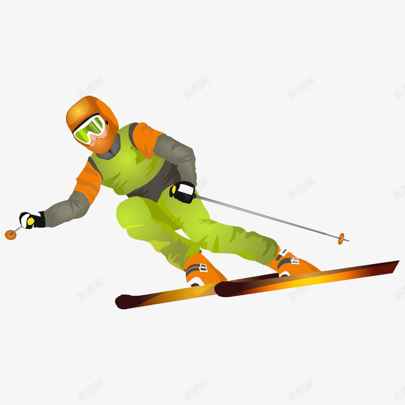 卡通双板滑雪运动png免抠素材_新图网 https://ixintu.com PNG 卡通 双板 小人 滑雪运动 运动员