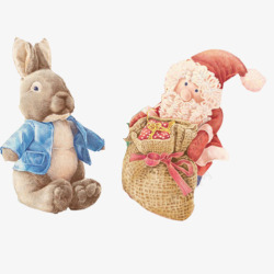 布偶兔玩偶娃娃手绘画片高清图片