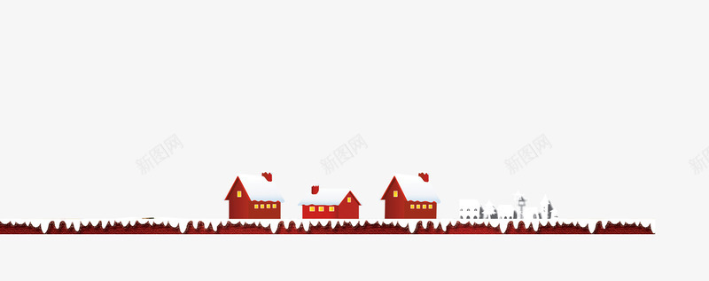 雪地房屋装饰png免抠素材_新图网 https://ixintu.com 圣诞 房屋 红色房子 透明图 雪地