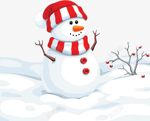 圣诞节元素新年快乐手绘雪人围巾png免抠素材_新图网 https://ixintu.com 乐手 元素 围巾 圣诞节 新年 雪人