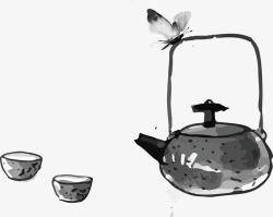 茶杯小鸟茶具高清图片