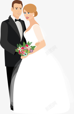 开心的新郎新娘新婚开心的新郎新娘高清图片