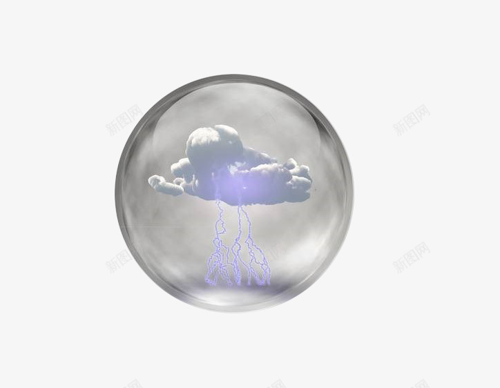 水晶球里的闪电天象png免抠素材_新图网 https://ixintu.com 乌云 天象 水晶球 透明 闪电 雷击