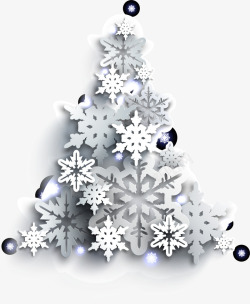 银色雪花圣诞树素材
