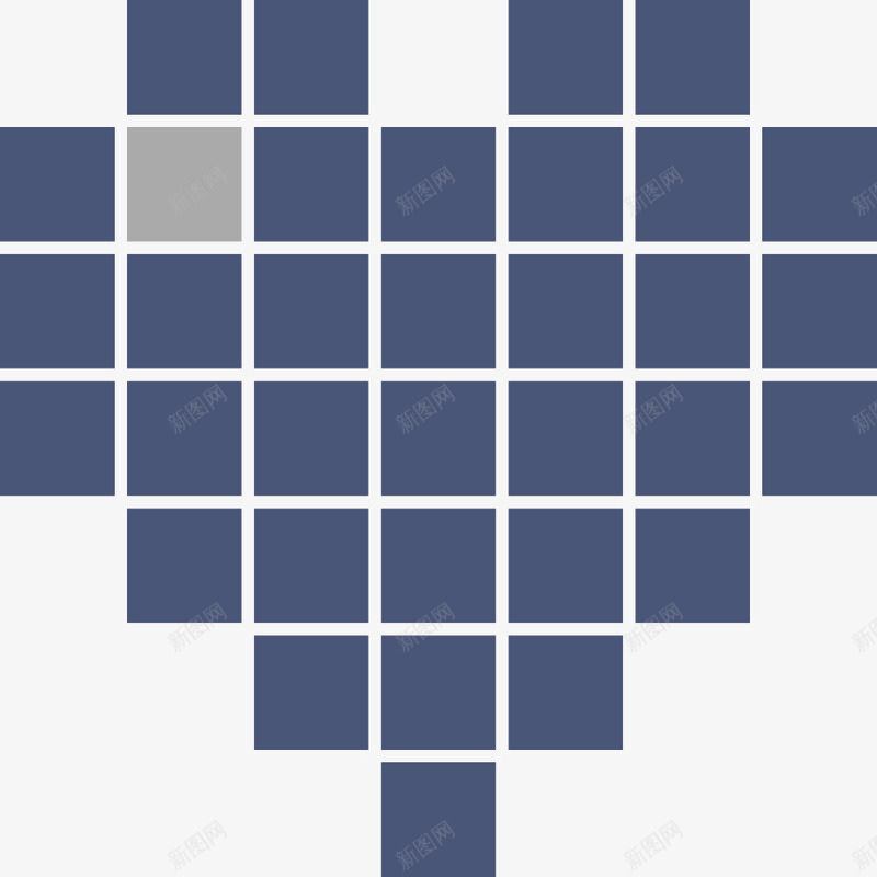 方块组成的心形矢量图eps免抠素材_新图网 https://ixintu.com 创意方形设计 心形 方块 方块爱心 矢量图 蓝色