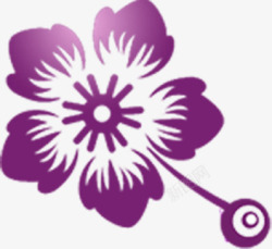 手绘紫色花卉婚纱卡片素材