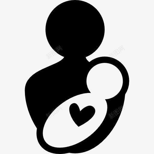 宝宝和妈妈的图标png_新图网 https://ixintu.com 人 妈妈 婴儿 爱的心 的人