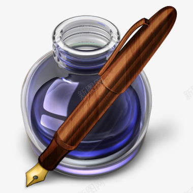 钢笔和墨水瓶icon图标图标