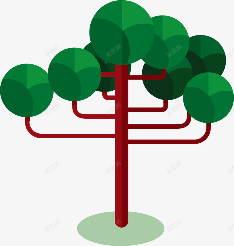 抽象的大树矢量图ai免抠素材_新图网 https://ixintu.com 卡通 圆球 大树 抽象 树枝 植物 绿色 矢量图