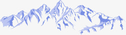 手绘美食展板手绘蓝色雪山矢量图高清图片