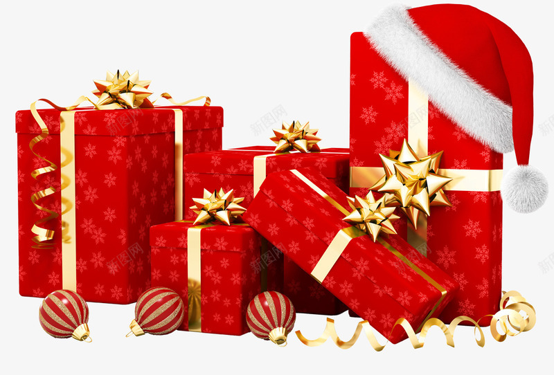 红色礼物盒圣诞季png免抠素材_新图网 https://ixintu.com 圣诞 礼物 红色