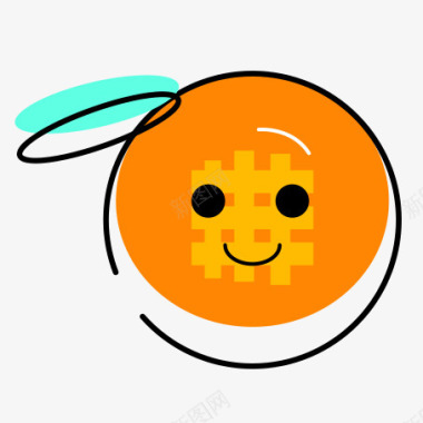 橘子笑脸图标图标