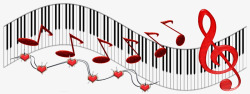 弧形音符弧形飘动的钢琴音符卡通高清图片