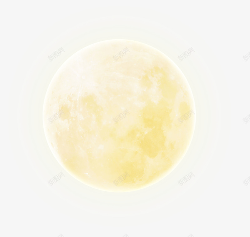 黄色满月月亮装饰psd免抠素材_新图网 https://ixintu.com 中秋 月亮 满月 装饰