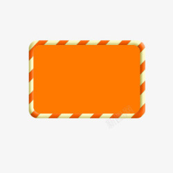 矩形橙色圆边框素材