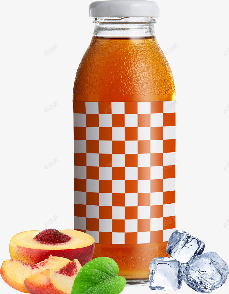 饮料瓶png免抠素材_新图网 https://ixintu.com 冰块 包装瓶 桃子 水果 瓶子 精美瓶子 饮料包装瓶 饮料瓶