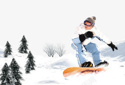 单板滑雪滑雪场滑雪的人高清图片