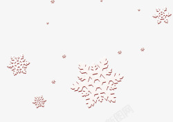 红色描边飘落的圣诞雪景高清图片
