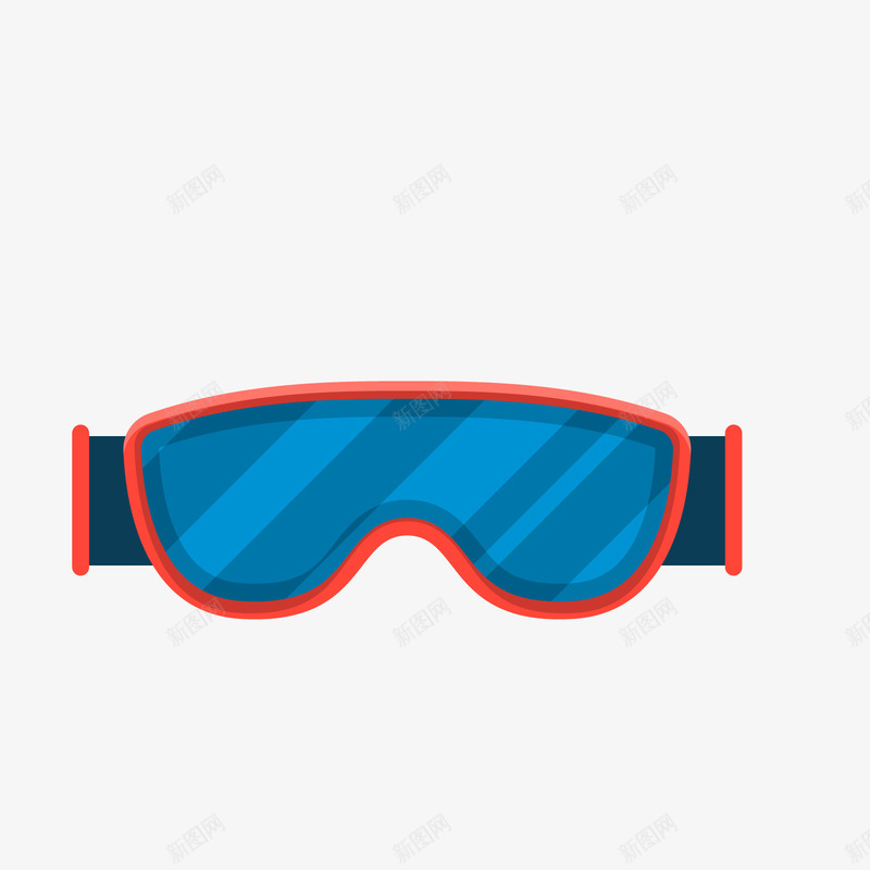 蓝色卡通滑雪镜png免抠素材_新图网 https://ixintu.com 卡通眼镜 滑雪镜 背景装饰 蓝色眼镜