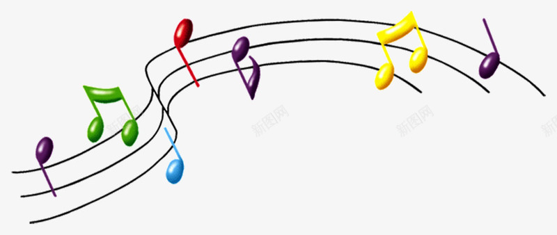 漂浮音符png免抠素材_新图网 https://ixintu.com 乐谱 五线谱 优美音符 彩色 手绘 文化艺术 曲线 舞蹈 音乐 音效曲线 音符