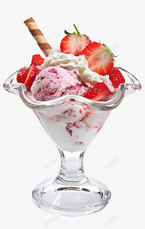 冰淇淋食物png免抠素材_新图网 https://ixintu.com 冰淇淋 杯子 草莓 食物