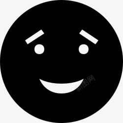 山楂Emoji填补牙齿假笑嘻嘻的黑色表情符号的图标高清图片