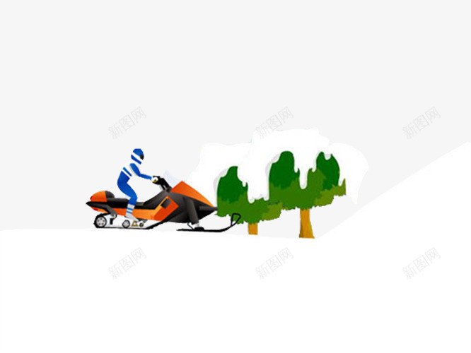 雪地滑雪车png免抠素材_新图网 https://ixintu.com 学车 摩托车 铲雪 雪地