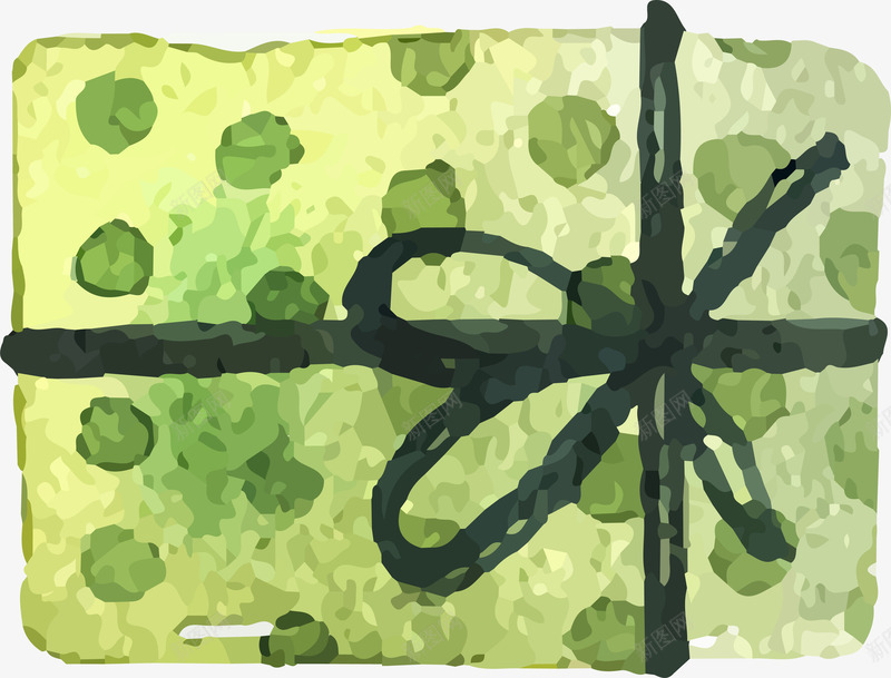 绿色波点礼物盒包装png免抠素材_新图网 https://ixintu.com 卡通 圣诞节日 水彩手绘 波点 矢量图案 礼物盒包装 绿色