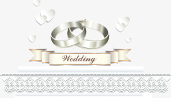 银色条幅简约银色结婚戒指高清图片