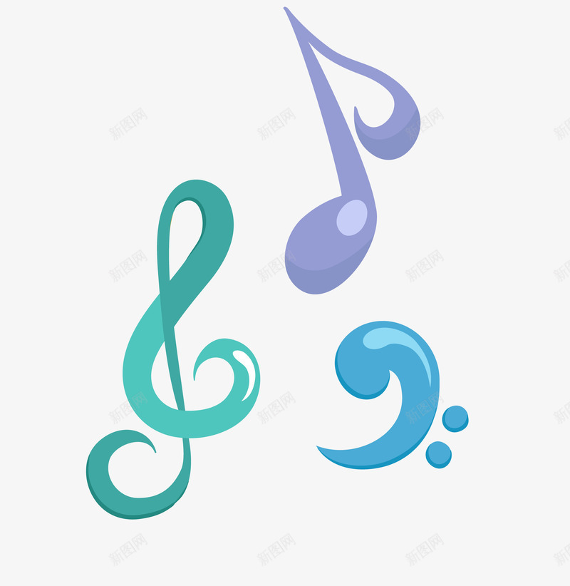 彩色音乐音符图案png免抠素材_新图网 https://ixintu.com 彩色 手绘音符 装饰图案 音乐 音符