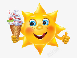 夏季冰激淋太阳和冰激淋高清图片