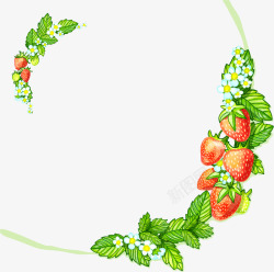 手绘草莓边框素材