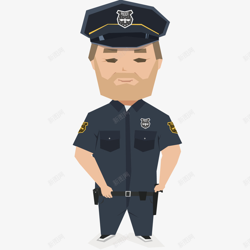 穿制服的警务人员png免抠素材_新图网 https://ixintu.com 制服 帽子 警务人员 黑色