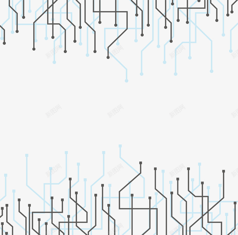 科技感边框png免抠素材_新图网 https://ixintu.com 电路结构 科技感 科技边框 网络结构
