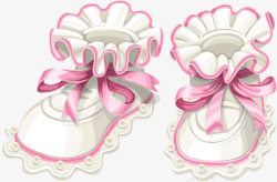 粉条装饰白鞋粉色婴儿鞋高清图片
