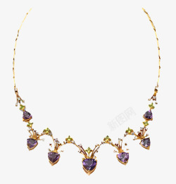 矢量水晶珠宝素材紫色水晶珠宝项链高清图片