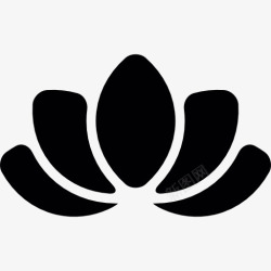 亚洲剪影美丽的莲花图标高清图片