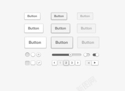 简单白色界面按钮PSD素材