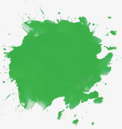 墨绿水彩绿色水彩泼墨墨迹矢量图高清图片